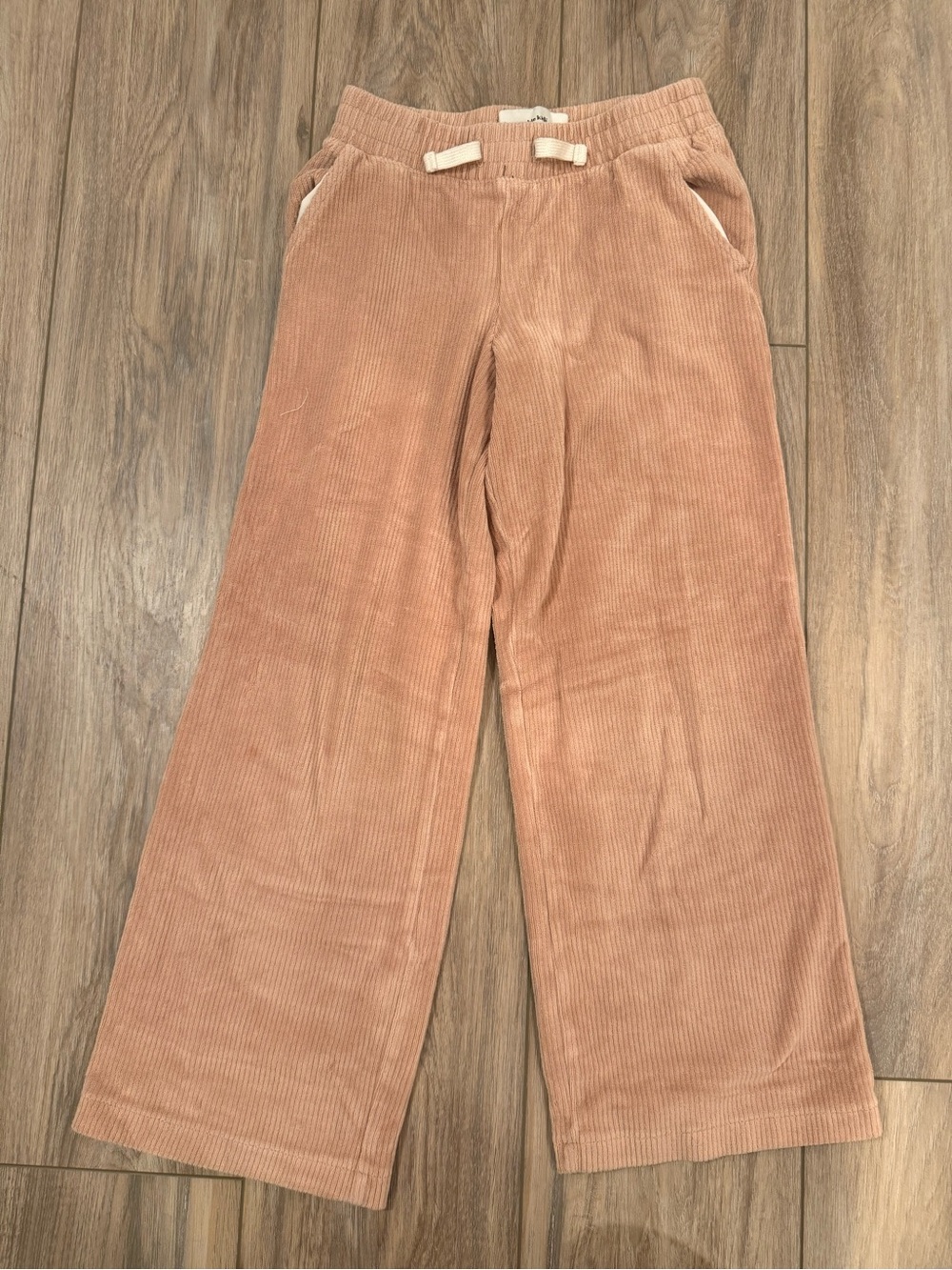 abercrombie kids Velour Ribbed Wide-Leg Pull-On Pants - Dusty Pink
